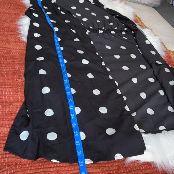 Anthropologie Pleione Black & White Polka Dot Long Vest Duster Size Medium - Picture 14 of 15